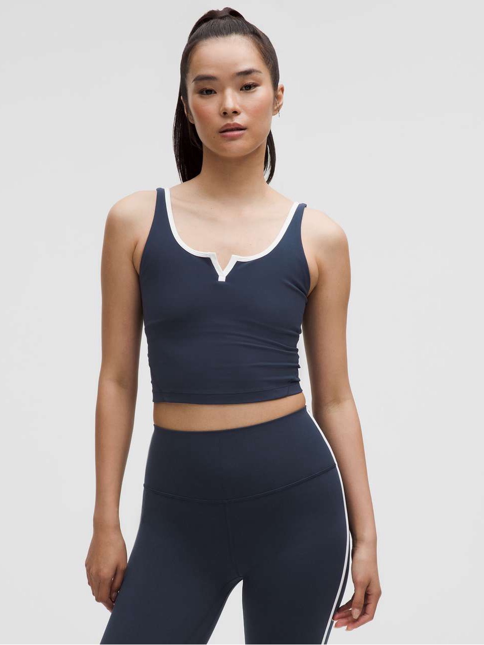 Lululemon Align Notched-Neck Tank Top Club Blue White Size 2 Nwot Nulu